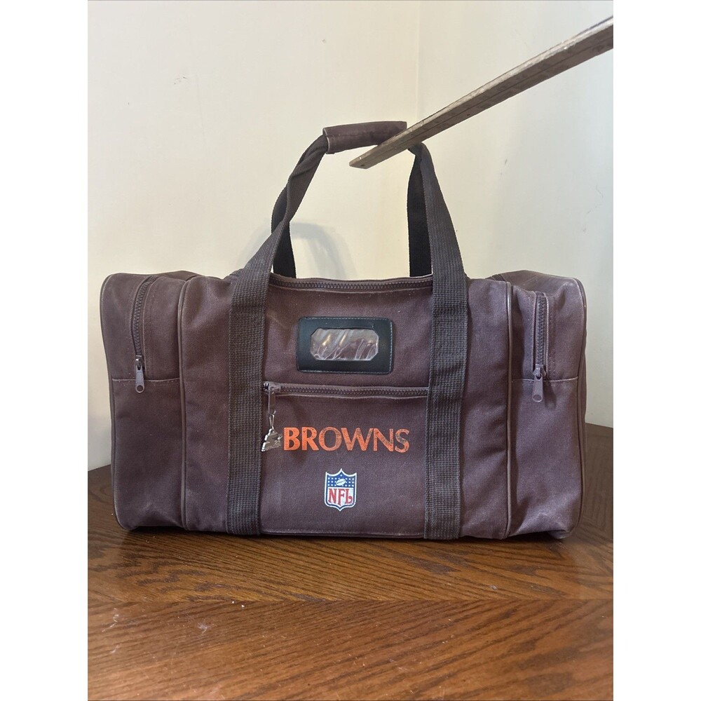 VTG Cleveland Browns NFL Canvas Duffel Circa 1988-1991 GYM Gear Travel Bag